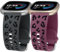 TOYOUTHS 2 Stück Leopard Gravierte Armband kompatibel mit Fitbit Versa 4/Versa 3/Sense 2/Sense Armband, Frauen Männer Zweifarbig Gepard Sport Loop Silikon Armbänder für Versa 4, Schwarz/Rauch Violett