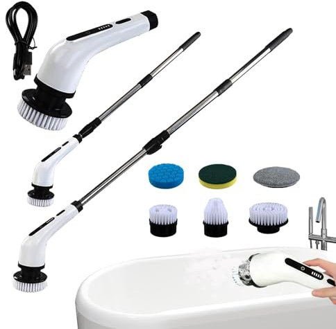 Brosse De Nettoyage De Carrelage – Autolaveuse De Sol sans Fil pour Salle De Bain, Autolaveuse Rotative Électrique | Sols Et Murs De Baignoire, Brosse De Nettoyage De Baignoire Électrique,