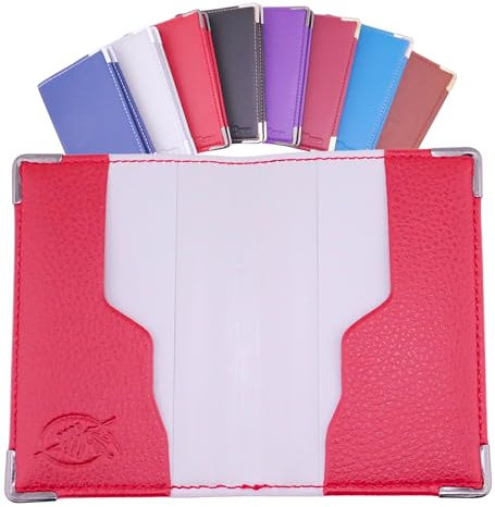 Ugozen Étui Cartes Bancaires RFID Luxéo | Porte Carte Bleue Homme/Femme Rouge