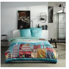 Today Parure de lit 2 Personnes 220x240cm + 2 taies oreillers 63x63 cm imprimée Java 1,19