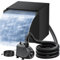 Biling Wasserfall für Gartenteich mit Filterfunktion, Schwarze Edelstahl Wasserfälle Bachläufe Set mit 80W 4500L/H Teichpumpe, Teichfilter mit Wasserfall für Garten Wasserspiel Terrasse