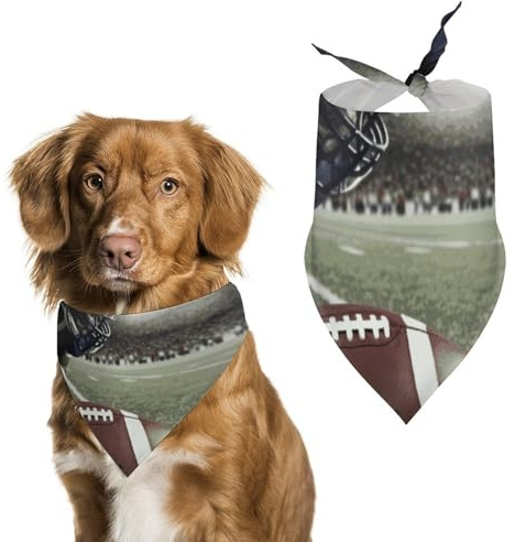 American Football bedruckter Haustier-Schal, Polyester, Dreieckstuch – Einheitsgröße (70,1 x 30 cm)