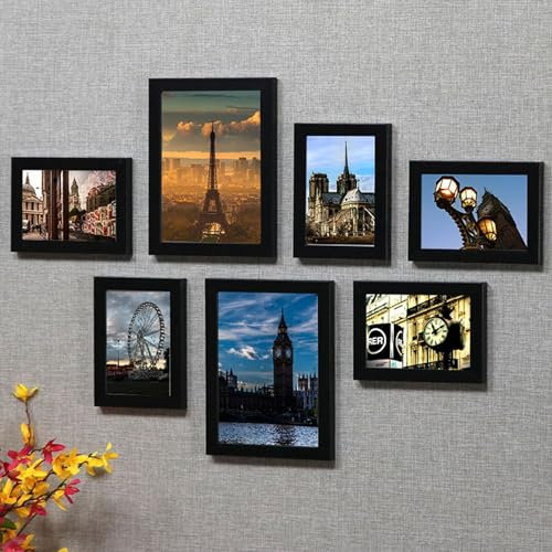 UUE Bilderrahmen, 7 Bilderramen set, 10-Zoll Dekorativer Fotorahmen, 7-Zoll Modern Bilderrahmen, Bilder Rahmen mit HD-Poster, Bilderrahmen Wand für Wohnzimmer, Schlafzimmer, Büro