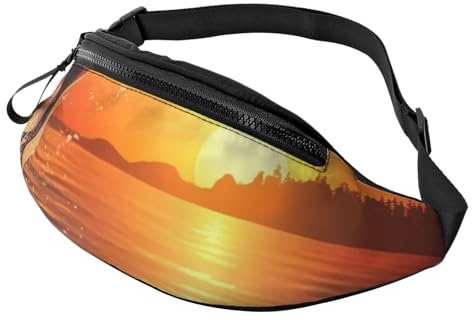 Sunset Delphin Bauchtasche für Herren und Damen, modische Hüfttasche, Reise-Crossbody-Tasche mit verstellbarem Riemen, überall Gürteltasche, wasserdichte Brusttasche, Radsporttasche, Geldbörse