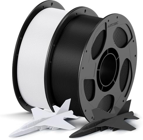 ANYCUBIC Refill High Speed PLA und Spool Kit, Bis zu 600 mm/s Hohe Geschwindigkeit 3D Drucker Filament, Intelligente Identifikation 2KG Schwarz Weiß