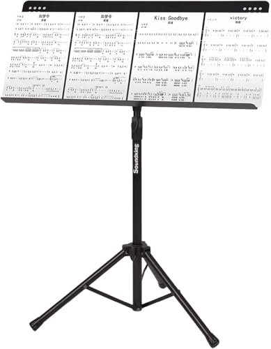 GYDUHYE Dirigenten-Notenständer – robuster Notenhalter, höhenverstellbar von 91,9–135,9 cm, drehbare Bücher, Rednerpult-Unterstützung für Bühnenstudio