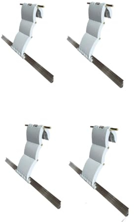 X4 Roller Garage Door Auto Lock Locking Straps, 77mm and 55mm Slat Compatible, Set of 4, White