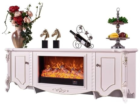 MENGLI-2024 Electric Fireplace Electric Fireplace TV Stand, 78.7 Entertainment Center with 2 Storage Cabinets, Luxury TV Console for Bedroom and Living Room Atomization Fireplace