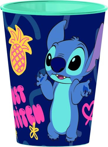 Tataway Gobelet Easy Stitch Palms 260 ml - Mug léger et réutilisable pour enfants orné de motifs tropicaux Disney, parfait pour la maison, l'école, les collations et les boissons fraîches