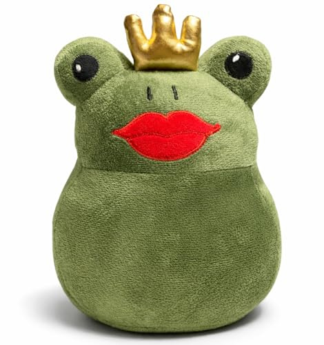 1.4 kg Frog Door Stop with Crown - Decorative Fabric Door Holder, Green - Heavy Door Buffer for Children's Room, Living Room & Hallway khevga