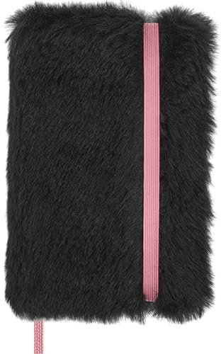 Moleskine X Blackpink Notizbuch faux fur XS, blanko, fester Einband, schwarz: NB Furry-Blackpink XS bla