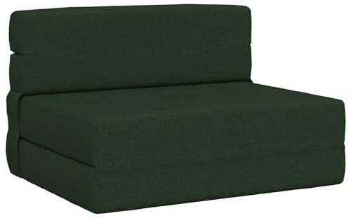 vidaXL Klappsofa Bett Dunkelgrün 70 x 80 x 60 cm Stoff, Verstellbares Sofa-Bett, rechteckige umwandelbare Couch, vielseitiges Möbelstück für Schlaf- und Wohnzimmer