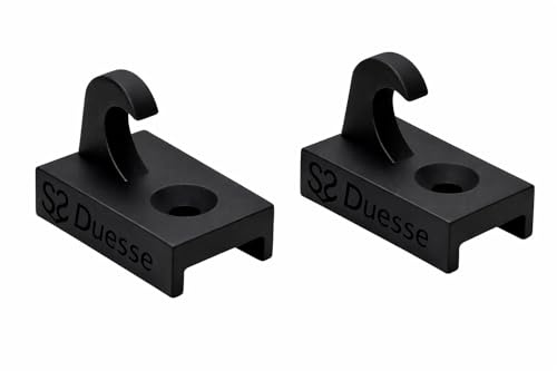 Duesse 2 ganchos para mosquiteras correderas laterales – Alta resistencia – Fabricado en Italia – Color negro – Juego de 2 unidades – Compatibles con sistemas IRS (negro)
