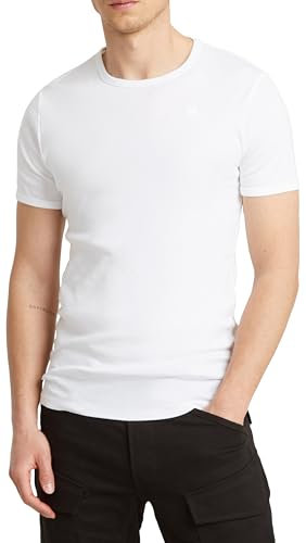 G-STAR Para Hombre Paquete De Dos Camisetas Base, Blanco (White D07205-124-110), S