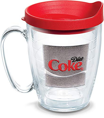 Tervis 1052792 Coca-Cola - Diet Cola Isolierbecher mit Emblem und rotem Deckel, Tritan, transparent