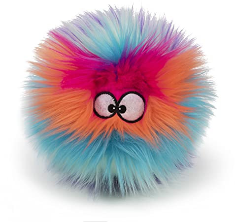 goDog Furballz Hundespielzeug, quietschend, Plüschball, Kauschutz-Technologie, Cooler Regenbogen, Größe S