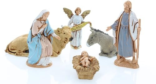 Moranduzzo Natività 6 Soggetti per Presepe da 6,5 cm – MINI 6,5 – Scala 1:30 – Statuine Indistruttibili Rifinite a Mano, Scultore M. Landi, Made in Italy