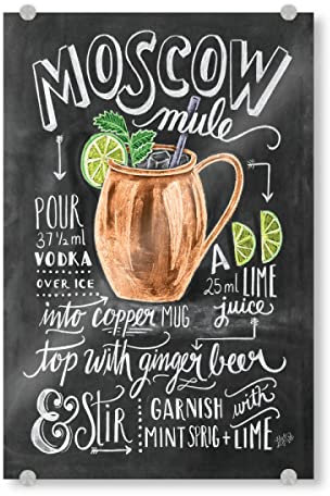 artboxONE Acrylglasbild 150x100 cm Glasbild Typografie Moscow Mule - Bild moscowmule Cocktail getränk