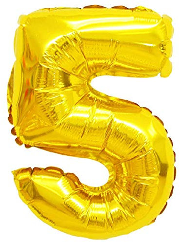 Folien-Ballons Heliumballons Buchstaben & Zahlen & Zeichen - 80CM GROßE Party-Dekoration XL für Geburtsag Hochzeit Feier - 5 in Gold