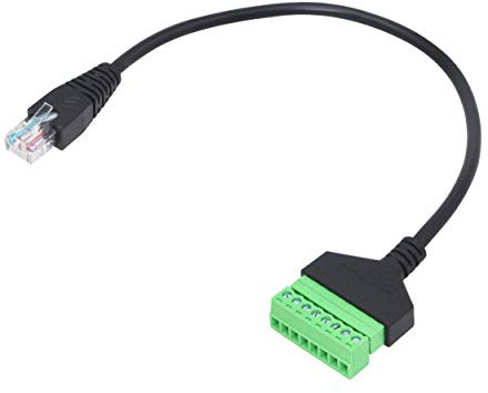 CERRXIAN RJ45 macho a 8 pines Cable sin soldadura de terminal de bloque de tornillo, cable de extensión sin soldadura Ethernet Cat7 Cat6 Cat5 Cat5e de 30CM (M)