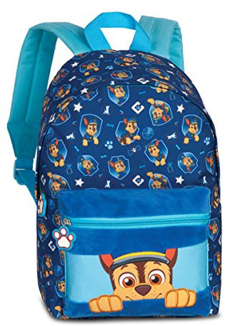 Paw Patrol Rucksack – Kinderrucksack für Jungen von 3-6 Jahren mit Chase von Paw Patrol für den Kindergarten – 36cm x 24cm x 12cm 6L blau