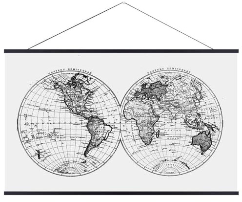 Landmass 91,4 cm breiter magnetischer Poster-Aufhänger-Rahmen – Wandbehang Holzrahmen für Poster, Drucke, Fotos, Bilder und Kunstwerke schwarzer Rahmen zum Rubbeln von Karten x 61 cm, 36