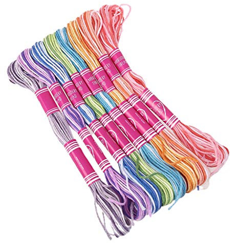 PHILSP Filo da ricamo 8 pezzi Filo da ricamo a punto croce Filo da ricamo sfumato Filo da cucito Matasse Intrecciare fai da te colorato