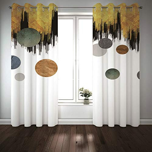 Aeici Rideaux lourds - 2 x 53 x 54 - Rideaux occultants pour fenêtre - Motif rond - Blanc