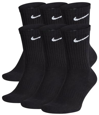 NIKE 6 X Socken 2 X 3er Pack SX7664 SX4508 010 Black/Black/White, Größe:L = 42-46