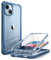 i-Blason Transparent Hülle für iPhone 14/iPhone 13 (6.1) Bumper Case 360 Grad Handyhülle Robust Schutzhülle Cover [Ares] mit Displayschutz 2022, Blau