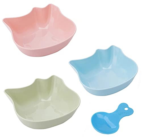 Lot de 3 gamelles surélevées multi-usages en plastique pour chat et chien de petite taille