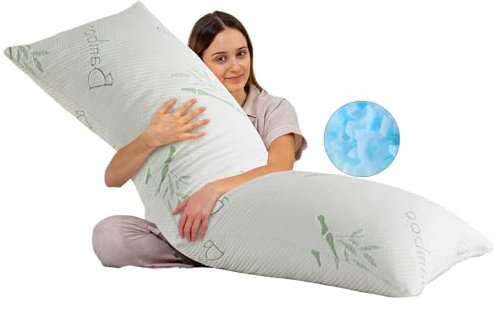 HOXXME Körperkissen für Erwachsene, geschreddertes Memory-Schaum, langes Ganzkörperkissen zum Schlafen, mit atmungsaktivem Bezug, Feste Umarmung, große Kissen für Seiten-/Rückenschläfer, 50,8 x 137,2