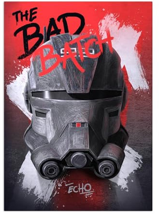 Displate Offiziell Star Wars MetallPoster Magnetische Befestigung Inklusive Lizenziert Bilder Hochwertiges Poster Star Wars - Clone Wars Helmets - Echo Poster 45 cm x 32 cm