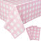Kesfey 3 Pack de nappes en Plastique Vichy Rose 54x108in, nappes rectangulaires à Carreaux jetables Couvertures de Table imperméables et Anti-éclaboussures pour Les Fournitures de fête