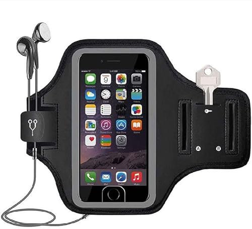 Desconocido Brazalete para correr, compatible con teléfono I, una talla, negro, resistente al agua