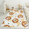 Nazar Kinderteppich für Kinderzimmer, Babyteppich, für Mädchen und Jungen, Motiv Dinosaurier, Weltkarte und Tiere (748 beige, 80x150 cm)