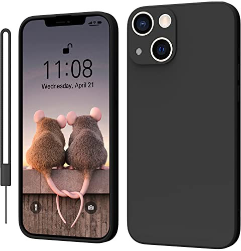 KPPIT Compatible with iPhone 14 Plus case,Silicone Case,Ultra Slim Soft Gel Anti-Scratch,Microfiber Lining,Rubber Shockproof Case Cover iPhone 14 Plus 6.7 inch, Black