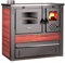ProTermo Kaminofen Panonia - 10,54 kW Heizleistung - 90x51x85 cm Holzofen mit Backfach und Herdplatte (Rot-Links)