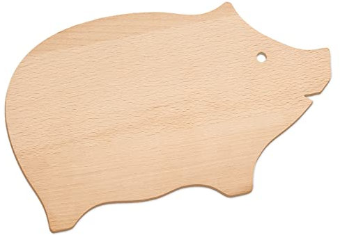 Maverton Planche à découper en bois de hêtre - 30x18cm Planche en forme de petit cochon - Accessoires de cuisine pour hommes/femmes/couples - pour chefs et connaisseurs