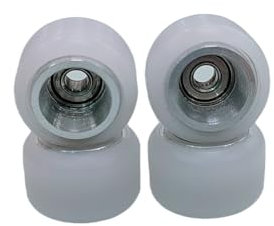 leefai Griffbrett-Räder, Pro Fingerboard Wheels Alloy core Wheel Size 7.8 mm x 4.8 mm – weiße Räder mit Legierungsfarbe (Silber)