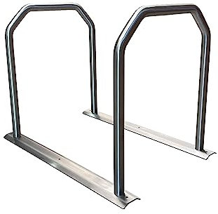 steland metallmanufaktur® Fahrradständer | Edelstahl | Anlehnsystem für 4 Fahrräder | sicherer Stand (Edelstahl Bügel, Edelstahl Bodenstreben)