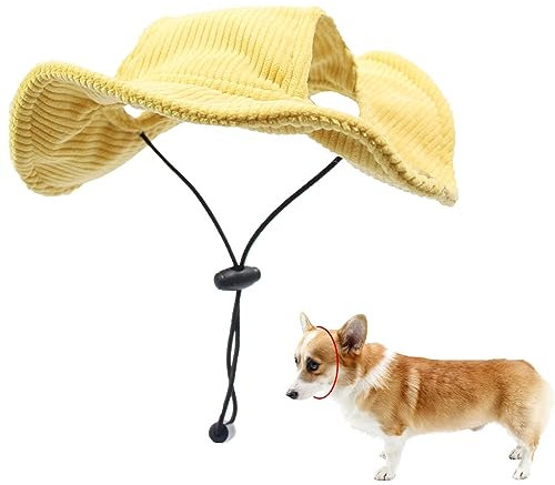 AAED Haustier-Fischerhut, Hunde Sonnenschutz Mütze, Hut Für Hunde, Gelb, Größe S