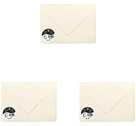 Clairefontaine 5442C - Packung mit 20 Umschläge Pollen, Format C5, 162 x 229 mm, 120g, ideal für Korrespondenz und Einladungen, Elfenbein, 1 Pack (Packung mit 3)