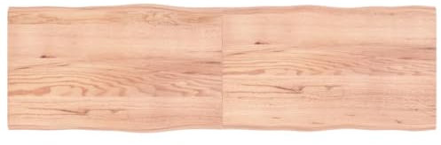 TANZEM Tablero de Mesa Madera Roble Tratada Borde Natural 200x60x4 cm, Encimera Cocina, Table Salon