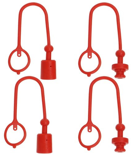 eMagTech 2 Juegos de Cubierta Antipolvo Exterior Conector Rápido Hidráulico de 3/8 Y Cubierta de Tapón Interior Cubierta Antipolvo de Goma con Hebilla Compatible con ISO7241 ISO-A La Serie