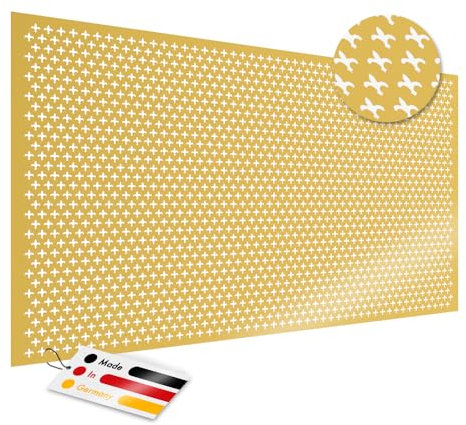 PEGBOARD Lochblech Aluminium ca. 100x50 cm, 1 mm, kleine französische Lilie | Hergestellt in Deutschland | Lüftungsgitter Heizkörperverkleidung Abdeckung