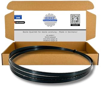 Birke® FLEXBACK & UDDEHOLM Bandsägeblätter 1400mm Breite 6-15mm für Weich- und Hartholz, NE-Schnitte... (1400x8x0,65 14ZpZ (FLEXBACK))