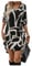 GORGLITTER Women's Graphic Print Long Sleeve Shirt Dress High Low Hem V Neck Short Dress White Black XL