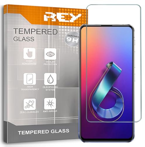 REY Pack 2X Pellicola salvaschermo per ASUS ZENFONE 6 (ZS630KL), Vetro temperato, di qualità Premium