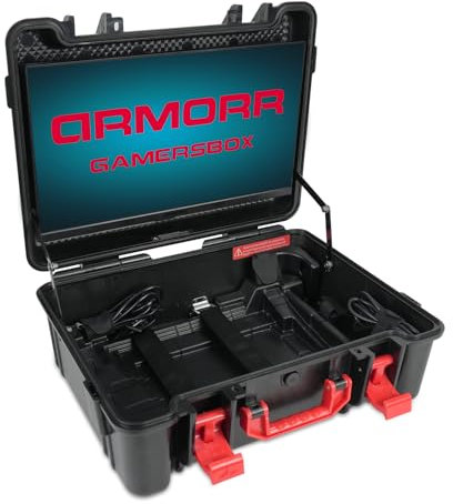 ARMORR GamersBox FHD IPS da 21,5 Schermo, Schermo Rimovibile per la Libertà di Gioco, Plug & Play, PS5, PS4, XBOX Series S, XBOX One X, PC e Dispositivi Mobili, da 48 Hz a 75 Hz (Console Non Inclusa)